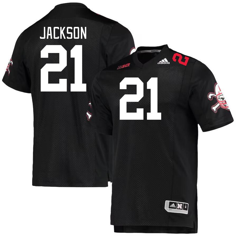 #21 Lamar Jackson Nebraska Cornhuskers Jerseys Football Stitched-Black